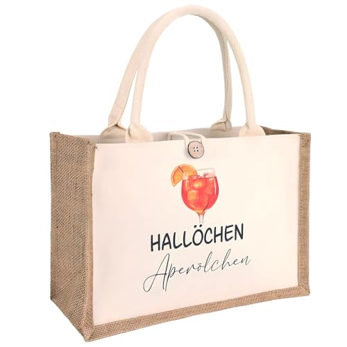 MigWoo Jutetasche, 32x21cm Stoffbeutel Bedruckt Baumwolltasche, Faltbare Wasserdicht Einkaufstasche für Freundin, Frauenhandtasche, Tote Bag, Shopper, Strandtasche, Geschenkset für Frauen, Kollegin von MigWoo