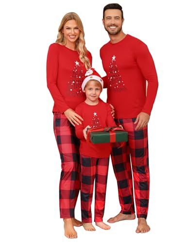 Migcaput Christmas Pyjama Weihnachts Familie Schlafanzug Weihnachten Herren Weihnachtspyjama Set Couple Schlafanzug Paare Hausanzug Weihnachts Familien Xmas Damen Rot B 6 Jahre von Migcaput