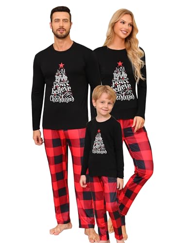 Migcaput Christmas Pyjama Weihnachts Familie Schlafanzug Weihnachten Herren Weihnachtspyjama Set Couple Schlafanzug Paare Hausanzug Weihnachts Familien Xmas Damen Schwarz B M von Migcaput