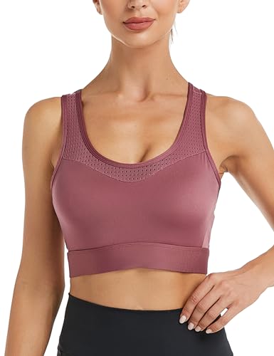 Migcaput Damen Seamless Sport BH mit Spaghettiträger Damen String Tanga Bohnenpaste rot S von Migcaput