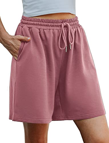 Migcaput Damen Kurze Jogginghose - Sommerhose Laufhose Freizeithose mit Taschen - Leichte und Atmungsaktive Kurz Hosen für Training und Fitness Rosa S von Migcaput