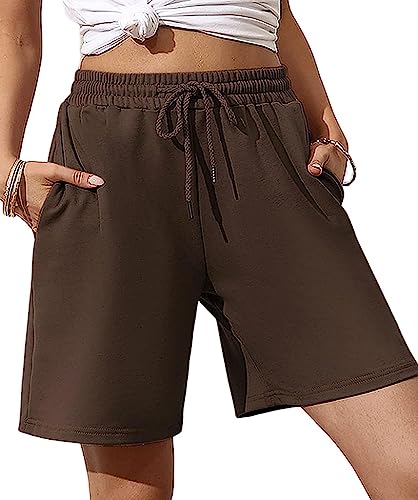 Migcaput Kurze Hosen Damen Sommer Sport Shorts Leicht Kordelzug Weitem Bein Elastischer Taille Kurze Hosen Tasche Sport Jogginghose von Migcaput