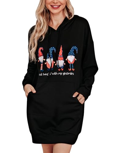 Migcaput Weihnachtspullover Damen Hoodie Damen mit Kapuze Lang Kapuzenpullover Oversize Winter Warm Sweatshirts Casual Schwarz S von Migcaput