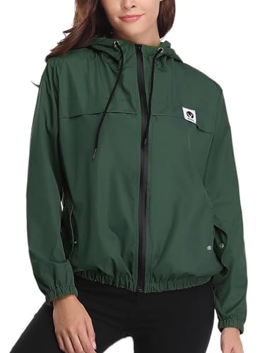 Migcaput Windbreaker Damen Leicht Regenjacke Wasserdicht Zip Regenmantel dünner Sportjacke Softshelljacke für Frauen DG L von Migcaput