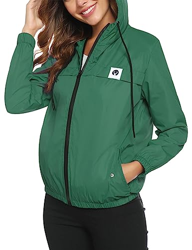 Migcaput Windbreaker Damen Leicht Regenjacke Wasserdicht Zip Regenmantel dünner Sportjacke Softshelljacke für Frauen MG XS von Migcaput