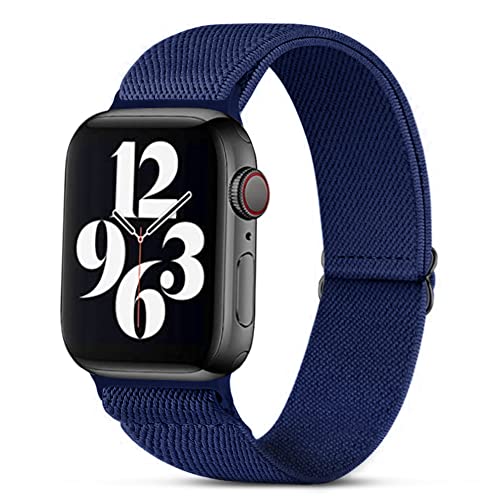 Migeec Armband für Apple Watch 38/40/41mm, Nylon Stretchy Sport Ersatzband für i Watch Serie 8/7/SE/6/5/4/3/2/1 - Blau von Migeec