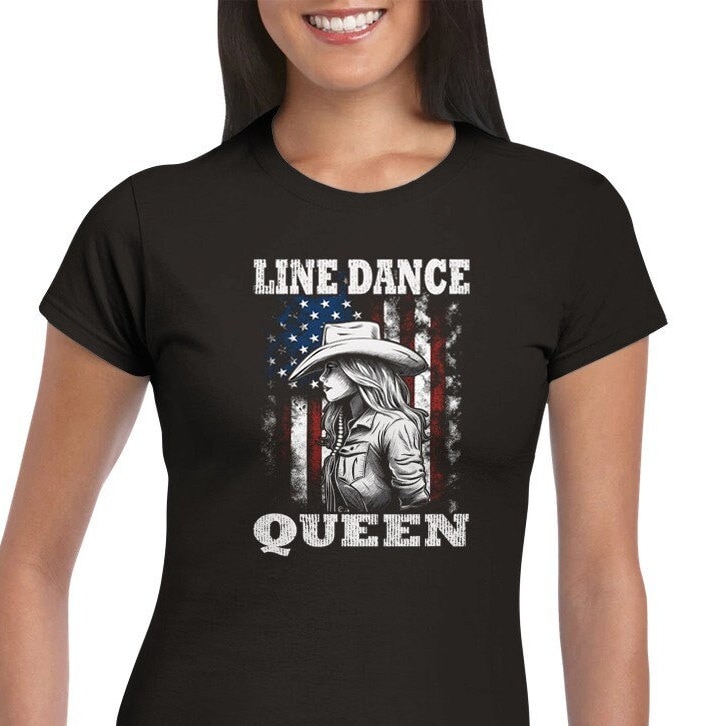 Line Dance Queen Damen-T-Shirt Mit Rundhalsausschnitt | Country Musik Dancer Geschenk Line Dance Queen Damen-T-Shirt Mit Rundhalsausschnitt | Country Musik Dancer Geschenk von MightyBrainPresents