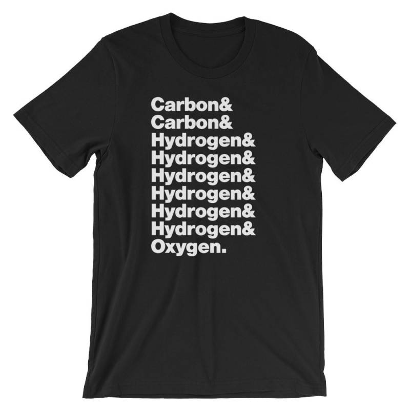 Alkohol T-Shirt Auf Gelb, Schwarz, Weiß, Grau Oder Rot Aus Weicher Baumwolle. Und-Zeichen Liste Shirt Wissenschaft Chemie Elemente von MightyCircus