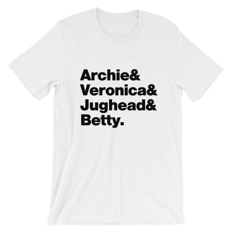 Archie Comics T-Shirt. Riverdale Veronica Jughead Und Betty Gelb, Schwarz, Weiß, Grau Oder Rot Weichen Baumwoll-T-Shirt von MightyCircus