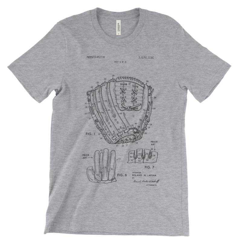 Baseball-Handschuh Patent T-Shirt Weiche Baumwolle. Retro-Baseball Shirt Kleidung. Art Baseball-Geschenk. Weicher Baumwolle in Schwarz, Weiß, Rot von MightyCircus