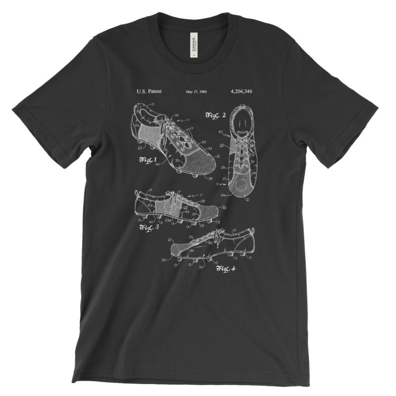 Fußball Schuh Patent T-Shirt Weiche Baumwolle, Bequem. Stollen Retro Geschenk Shirt Kleidung Plan T. in Schwarz, Weiß, Rot Oder Grau von MightyCircus