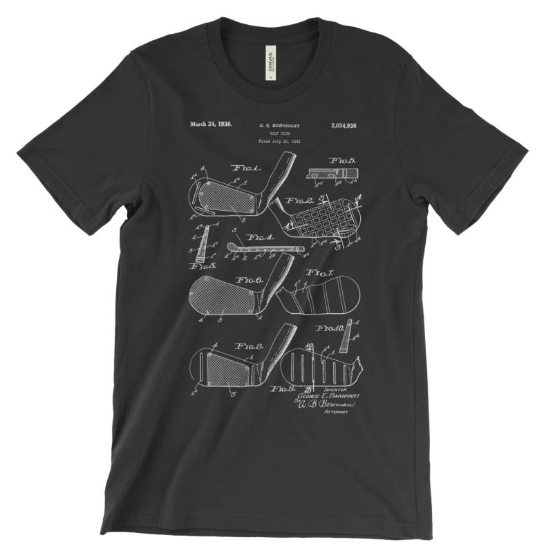 Golfclub Patent-T-Shirt. Golf Geschenk Shirt Vintage Art T-Shirt Unisex-Weicher Baumwolle. Schwarz, Weiß, Rot Oder Grau. Bequem von MightyCircus
