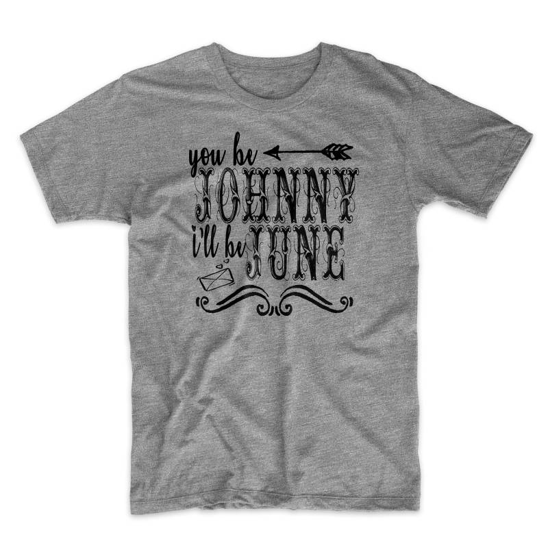 Johnny Und Juni T-Shirt Auf Schwarzem Soft Cotton Premium Damen T-Shirt. Auf Grauem Oder Damen-T-Shirt. Cash June Carter. Land. Gemütlich von MightyCircus