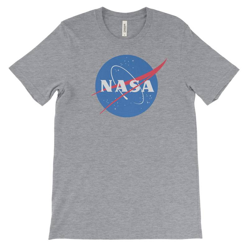 Nasa T-Shirt Aus Weichem Baumwoll-T-Shirt. Nasa-Logo. Astronaut. Nationale Luft - Und Raumfahrtbehörde. Raumfahrt. Schwarz Weiß Oder Grau. Bequem von MightyCircus