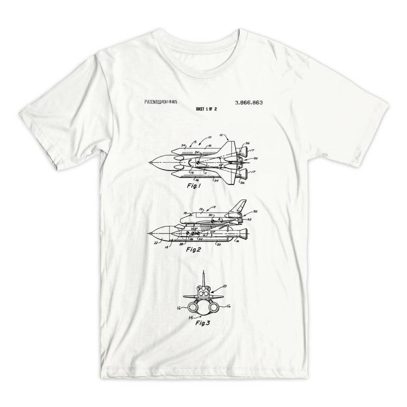 Space Shuttle Patent-T-Shirt. Erhältlich in Schwarz, Weiß, Rot Oder Grau T-Shirt. Raumschiff. Plan. Astronaut. Platz. Weiche Baumwolle Bequem von MightyCircus