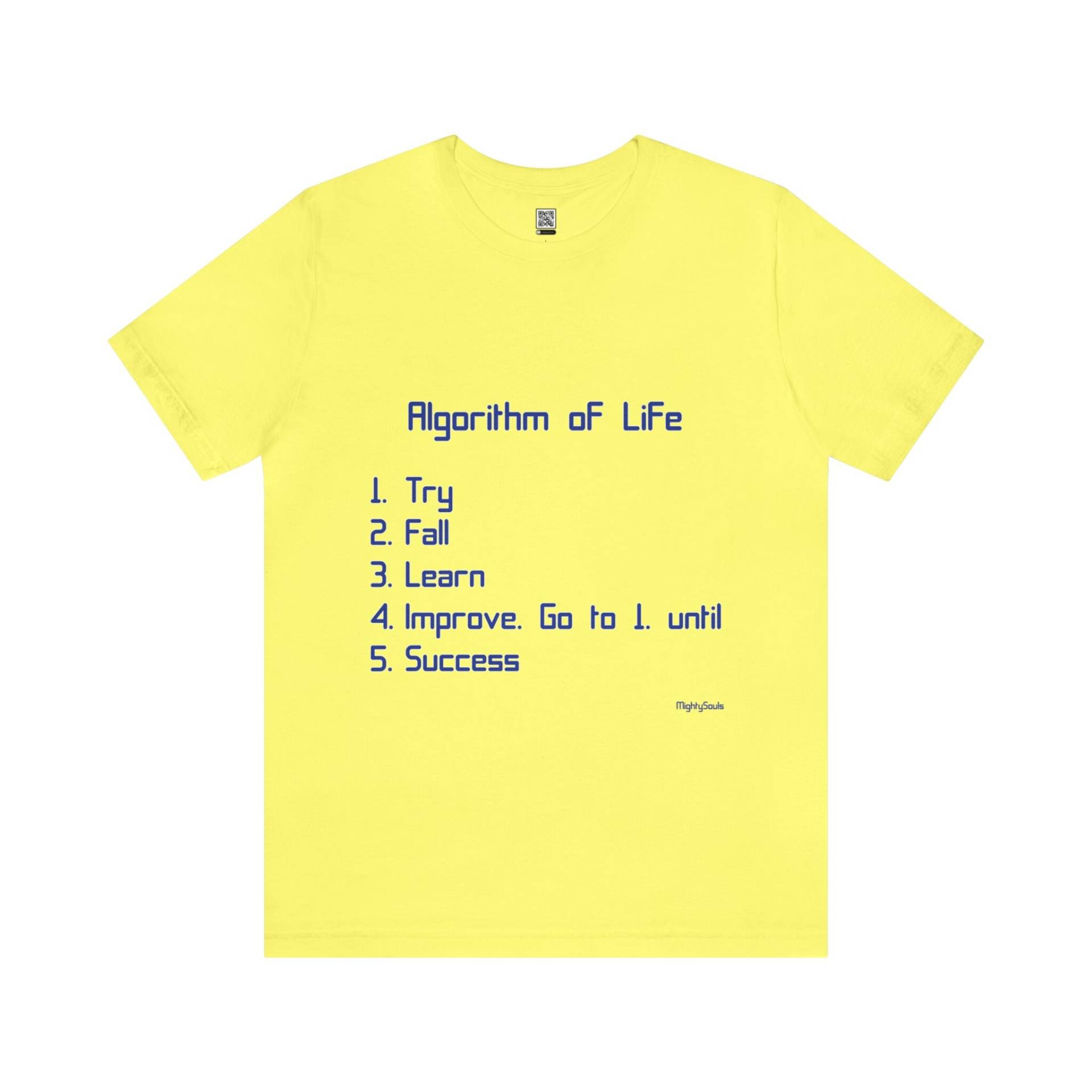 Algorithmus Des Lebens - T-Shirt Unisex Dunkelblaue Schrift 5 Farben 6 Größen Energetisierende Kleidung Motivation von MightySoulsStore