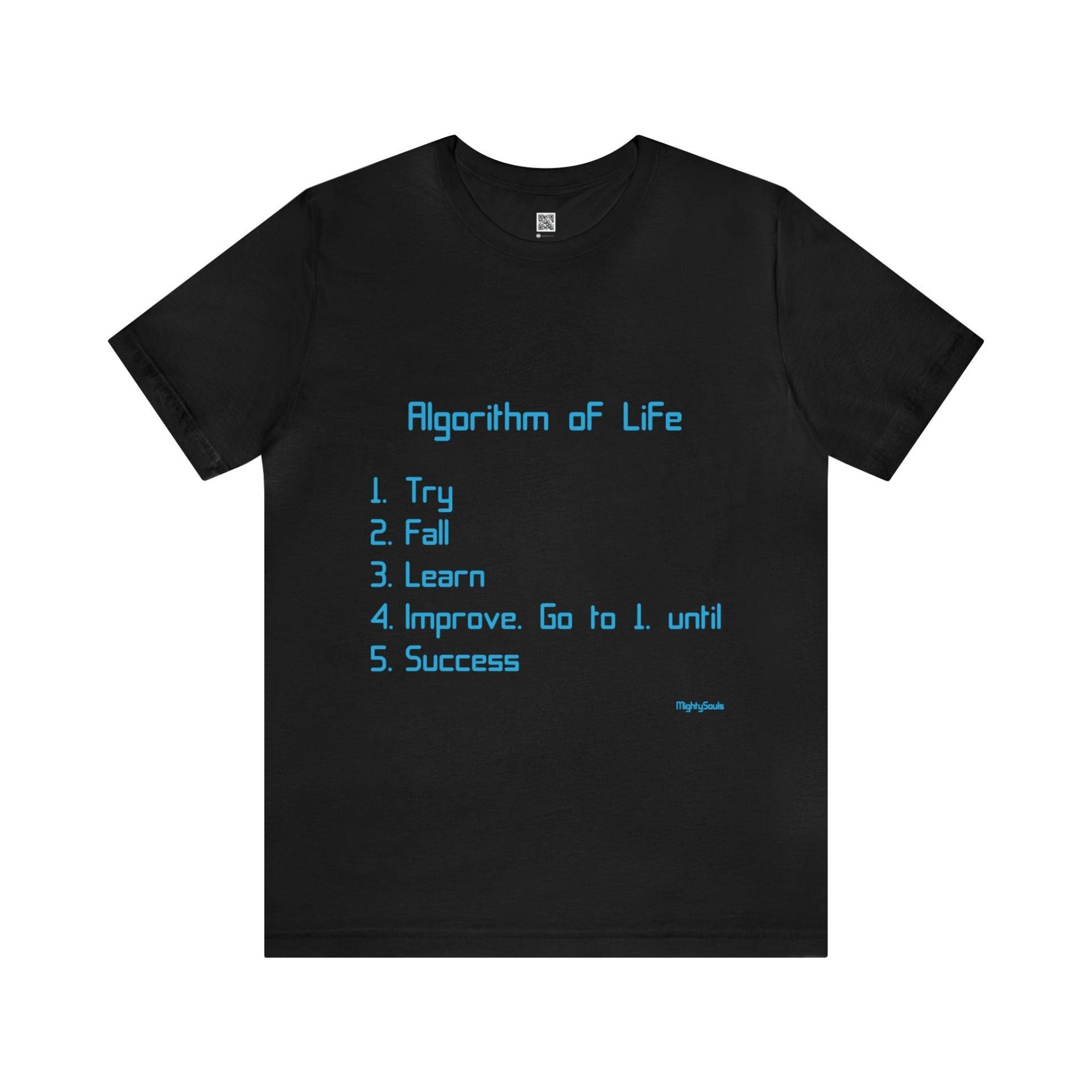 Algorithmus Des Lebens - T-Shirt Unisex Hellblaue Schrift 5 Farben 6 Größen Energetisierende Kleidung Motivation von MightySoulsStore