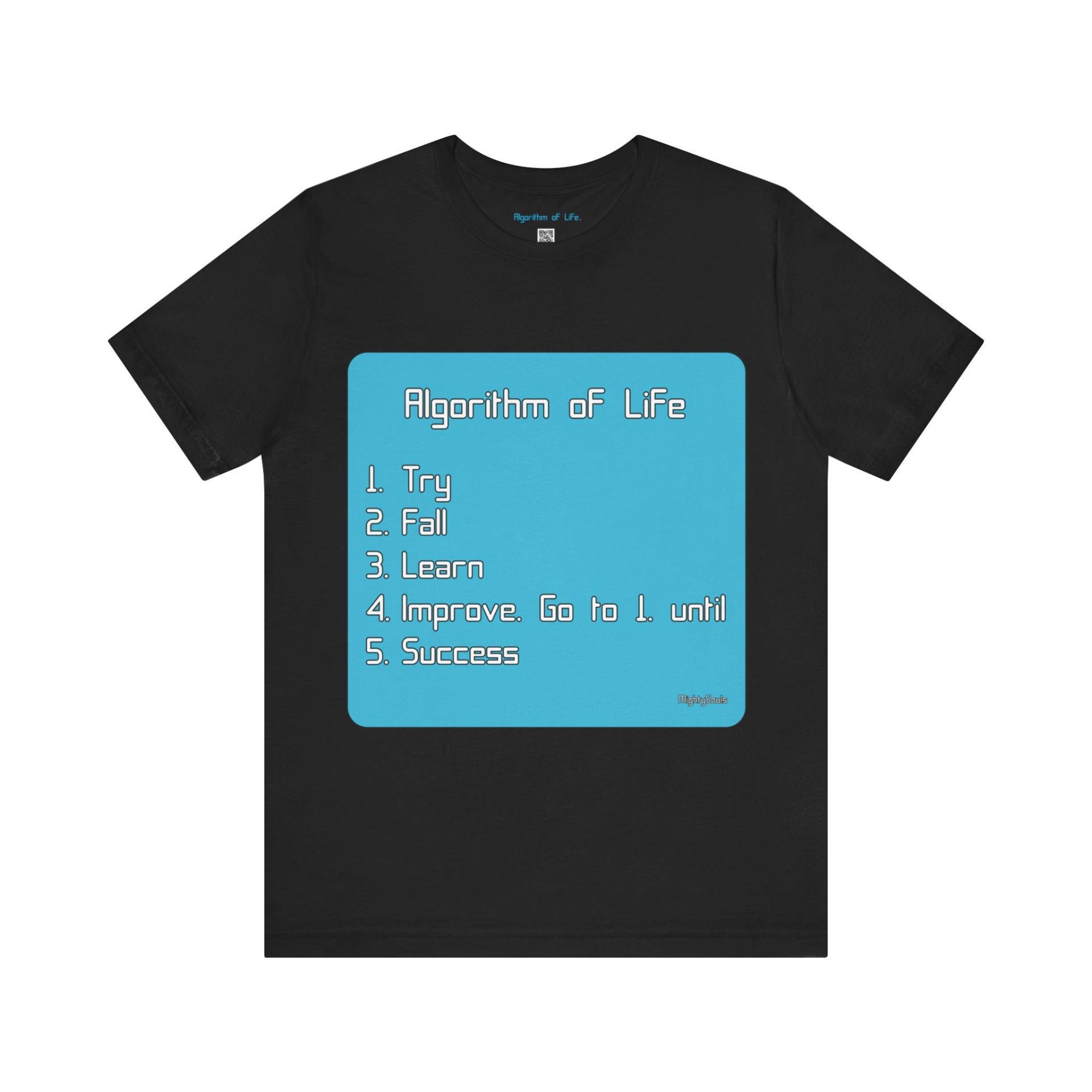 Algorithmus Des Lebens T-Shirt - Unisex Hellblaue Schrift Auf Blau Energizing Wear von MightySoulsStore