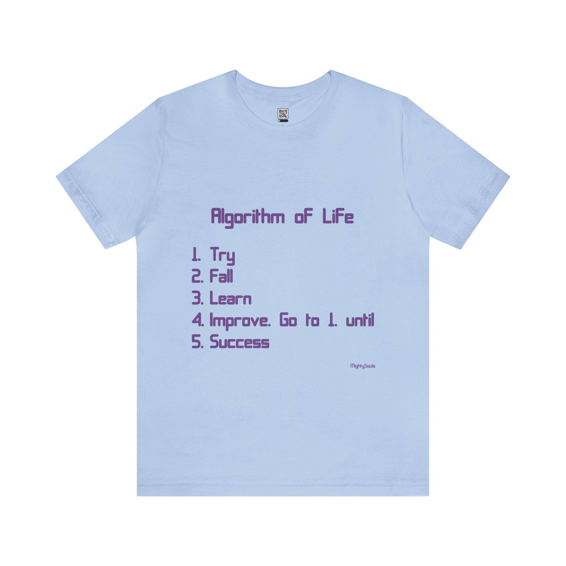 Algorithmus Des Lebens - T-Shirt Unisex Lila Schrift 5 Farben 6 Größen Energetisierende Kleidung Motivation von MightySoulsStore
