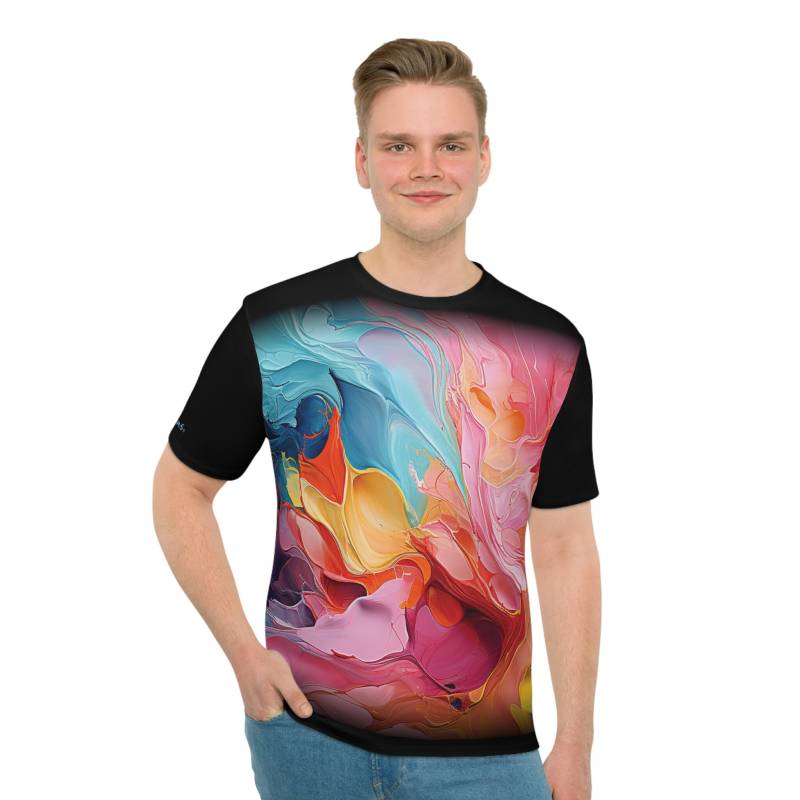 Color Rivers - Enchanted Streams T-Shirt Unisex Auf Schwarz 6 Größen Reflektiert Positivität Durch Energetisierende Kleidung Farb-T-Shirt von MightySoulsStore