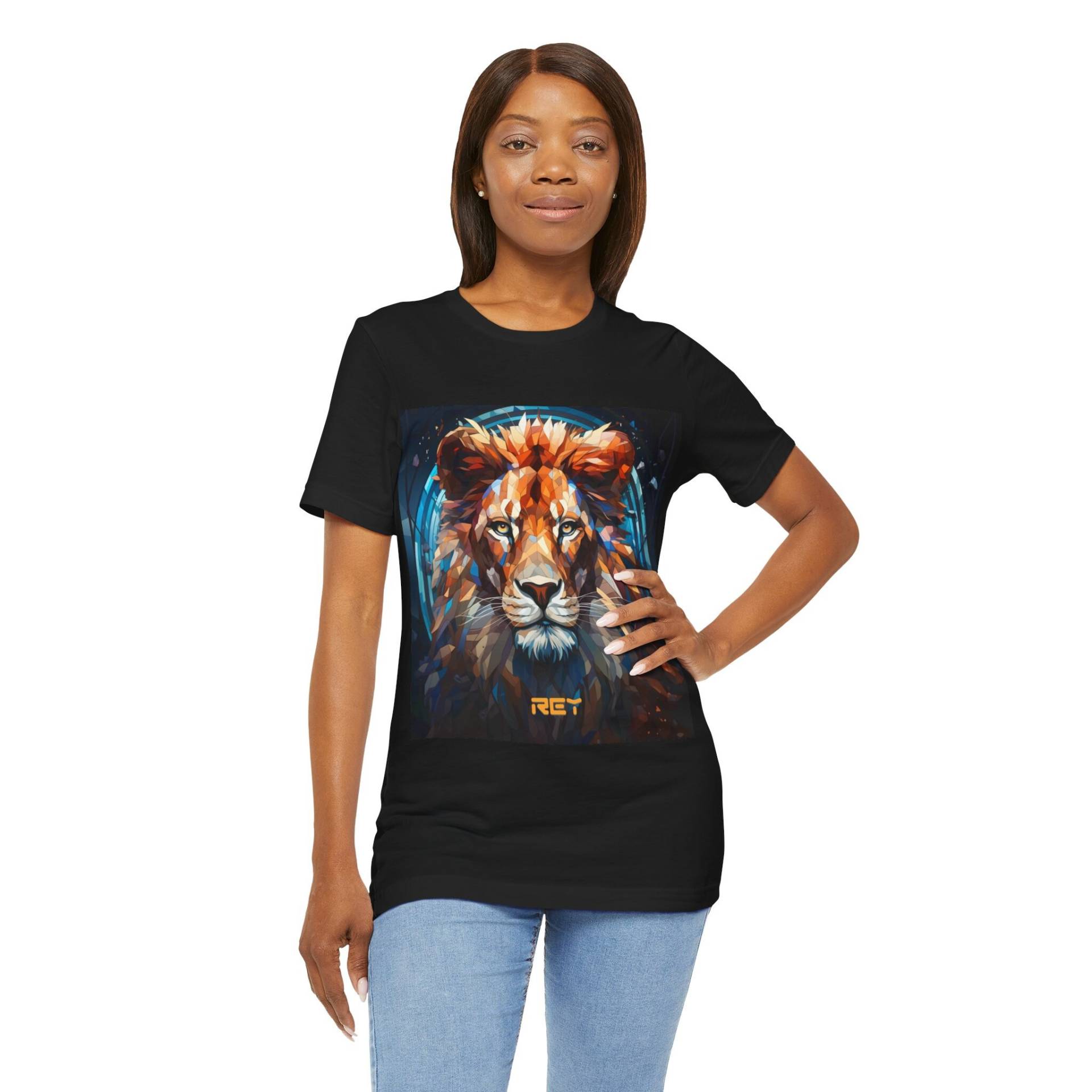 Löwe T-Shirt Rey By Mightysouls - Unisex Leon 6 Reflect Positivitydurch Energetisierende Kleidung von MightySoulsStore