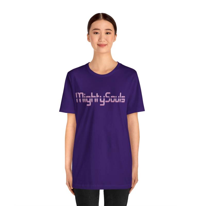 Mightysouls T-Shirt - Unisex Bubblegum Schrift in 5 Farben 6 Größen Reflect Positivity Durch Energetisierende Kleidung von MightySoulsStore