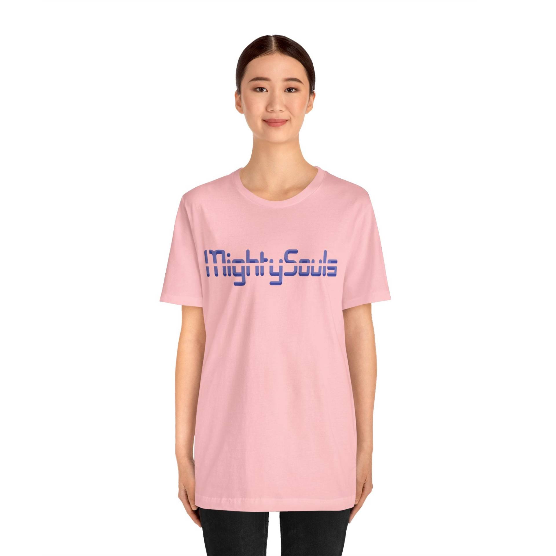 Mightysouls T-Shirt - Unisex Dunkellila Schrift in 5 Farben 6 Größen Reflect Positivity Durch Energetisierende Kleidung von MightySoulsStore