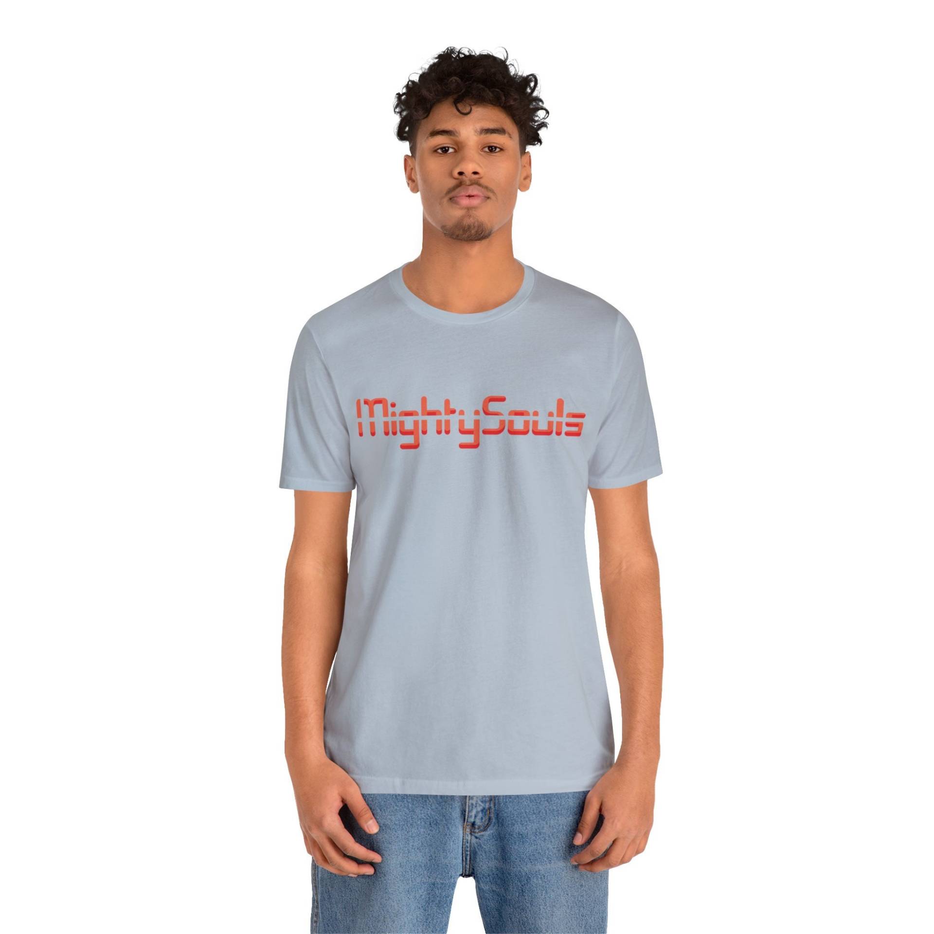 Mightysouls T-Shirt - Unisex Erdbeerrote Schrift in 5 Farben 6 Größen Reflect Positivity Durch Energetisierende Kleidung von MightySoulsStore