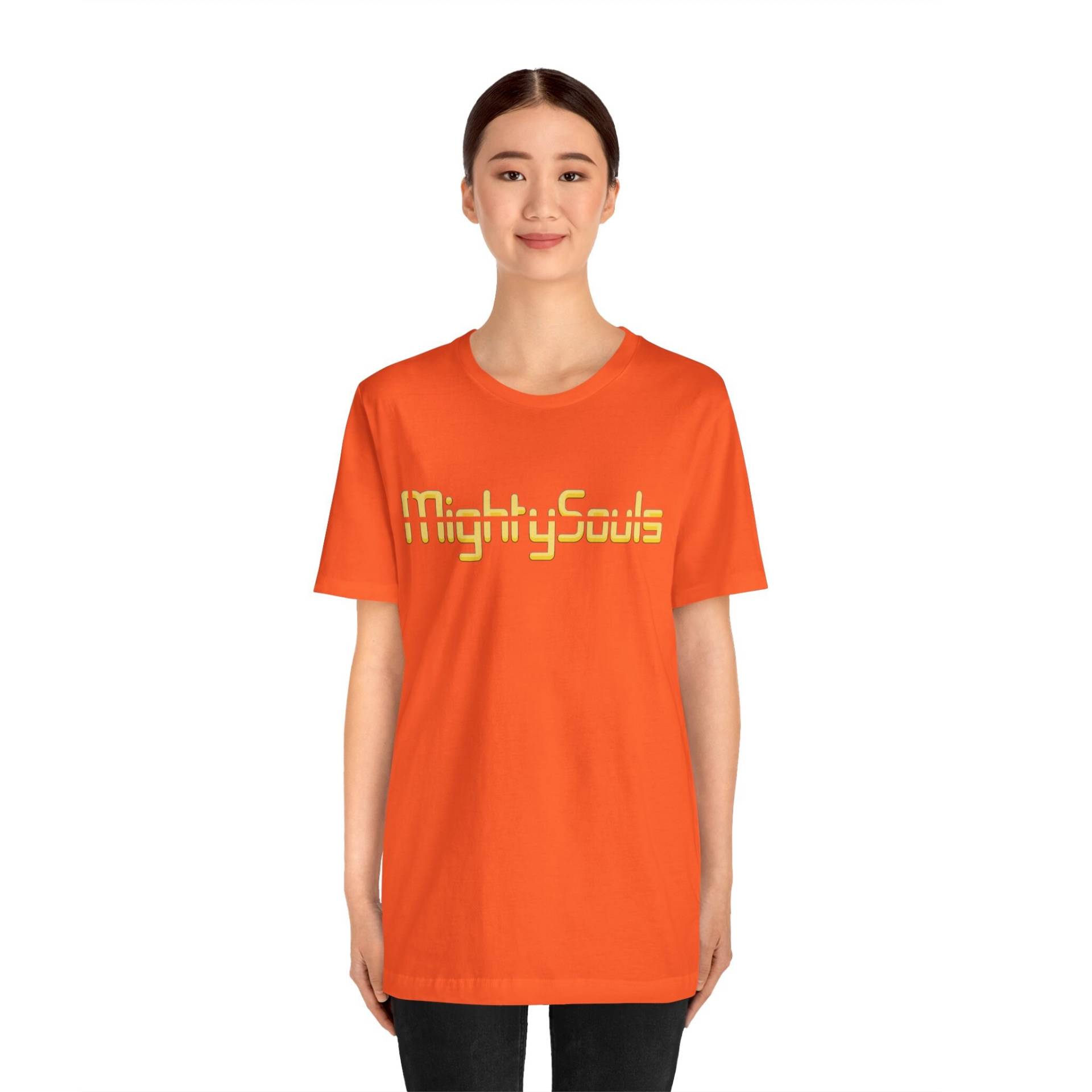 Mightysouls T-Shirt - Unisex Gelbe Schrift Auf 5 Farben 6 Größen Reflect Positivity Durch Energetisierende Kleidung von MightySoulsStore