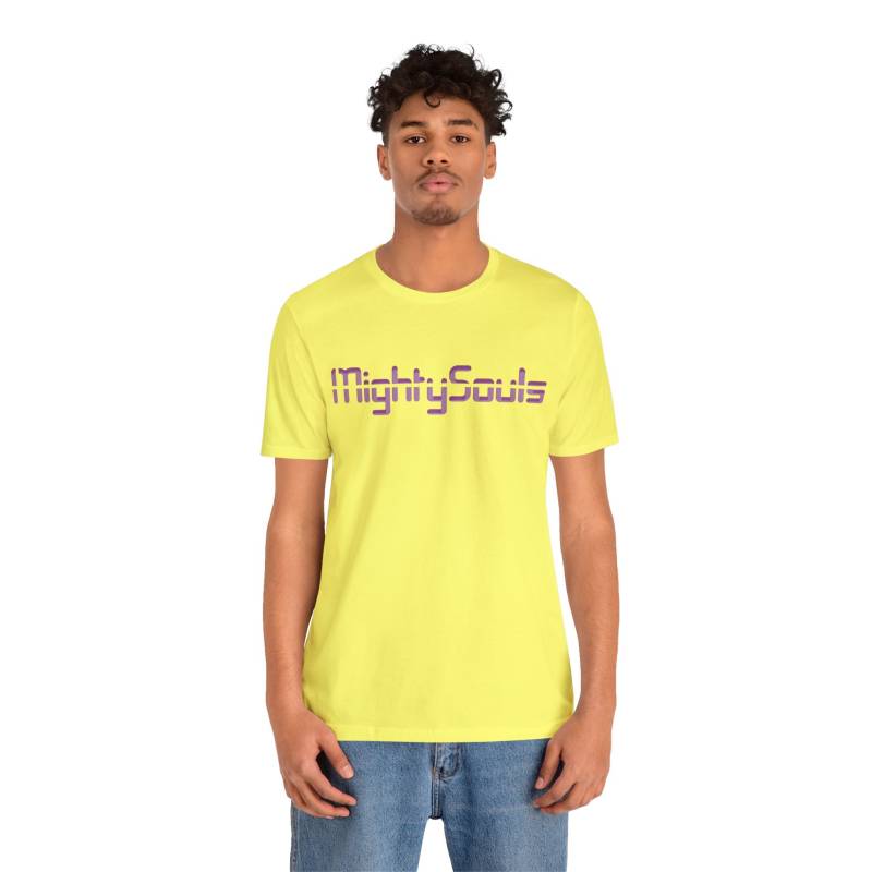 Mightysouls T-Shirt - Unisex Violette Schrift in 5 Farben 6 Größen Reflect Positivity Durch Energetisierende Kleidung von MightySoulsStore