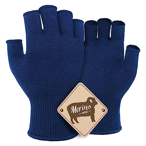 Migliore Wear Merino Unterziehhandschuhe, TOUCHSCREEN Merinowollhandschuhe, Fingerloses Innenhandschuhe Skihandschuhe für Kaltes Wetter, Elastische Winterhandschuhe zum Radfahren, Laufen, Fahren von Migliore Wear