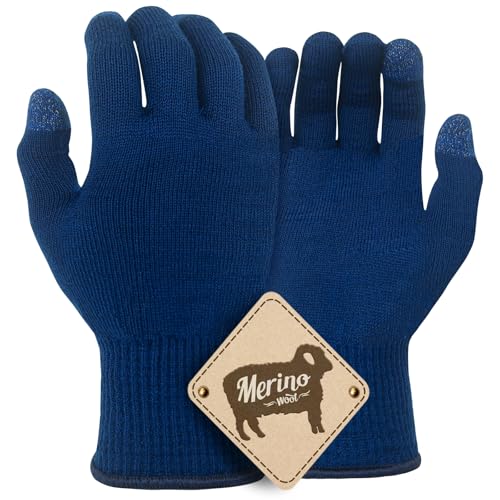 Migliore Wear Merino Unterziehhandschuhe, TOUCHSCREEN Wollhandschuhe Merinowollhandschuhe, Warme Innenhandschuhe Winterhandschuhe zum Radfahren, Laufen, Wandern, Fahren von Migliore Wear