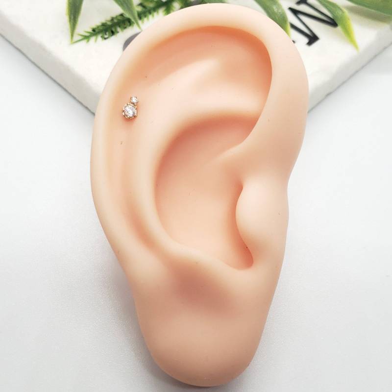 16G 6mm | L 3mm Cz Ohrstecker Zierliche Silber Oder Rose Gold Rand Piercing/Barbell End 16G 6mm | L 3mm Cz Ohrstecker Zierliche Silber Oder Rose Gold Rand Piercing/Barbell End von MignonRosefromBPSoem