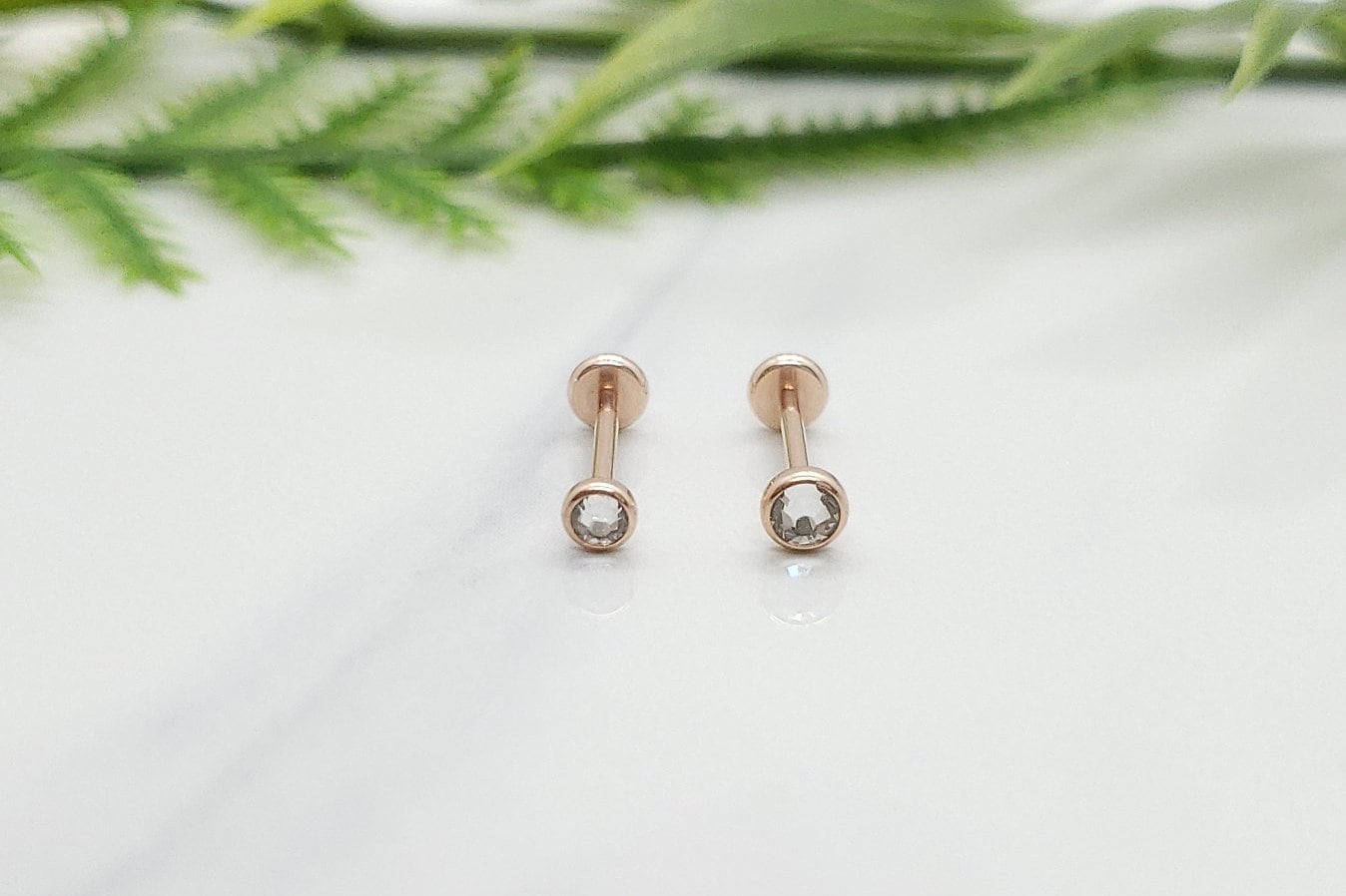 20G 6mm Oder 8mm Klar Cz Ohrstecker Rose Gold Threadless | Zurück Push In Piercing/Chirurgenstahl 20G 6mm Oder 8mm Klar Cz Ohrstecker Rose Gold Threadless | Zurück Push In Piercing/Chirurgenstahl von MignonRosefromBPSoem