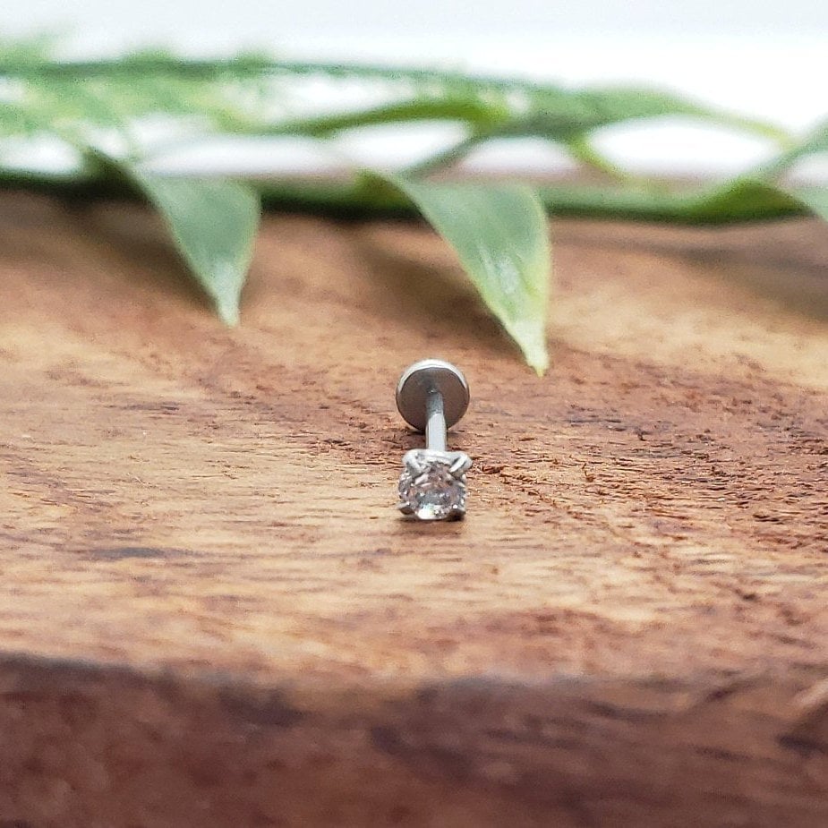 20G8mm Oder 6mm | Stiftlänge Silber Mit Prong Cz Threadless | Back Push In Piercing/Zinkenfassung/Chirurgenstahl 20G8mm Oder 6mm | Stiftlänge Silber Mit Prong Cz Threadless | Back Push In Piercing/Zinkenfassung/Chirurgenstahl von MignonRosefromBPSoem