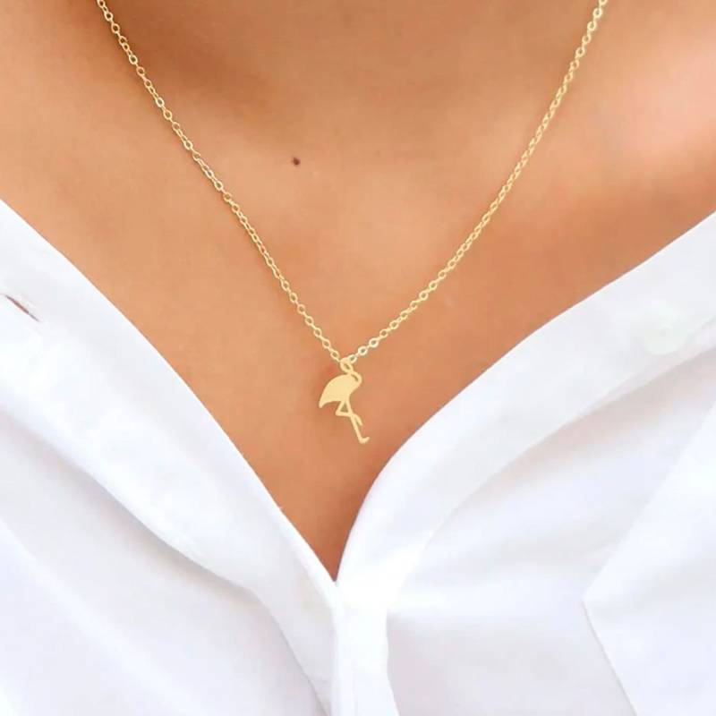 Benutzerdefinierte Flamingo Bevorzugungen Anfang Halskette Personalisierte Geburtstag Vogel Schmuck Geschenk Zierliche Handgemachte Custom von MignonandMignon