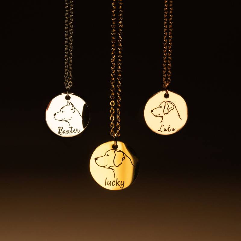 Benutzerdefinierte Hund Linie Zeichnung Halskette Haustier Verlust Geschenk Für Sie Einzigartiges Frauen von MignonandMignon