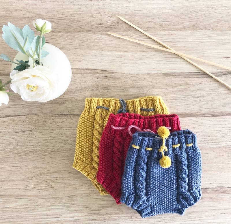 Lison-Bloomer Babyhöschen, Babyausstattung Von Der Geburt Bis Zum 12. Monat, Handgestrickt in Frankreich Lison-Bloomer Babyhöschen, Babyausstattung Von Der Geburt Bis Zum 12. Monat, Handgestrickt in Frankreich von Mignonnery