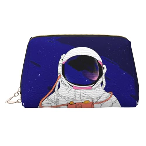 Make-up-Tasche aus Leder mit Galaxie-Motiv "Cool Man in Outer Space" von Migpkd