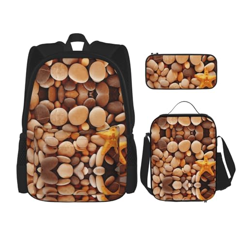 Migpkd Pebble Schultasche, Federmäppchen, Lunch-Tasche, Kombinationsrucksack für Kinder, Schulbüchertasche von Migpkd