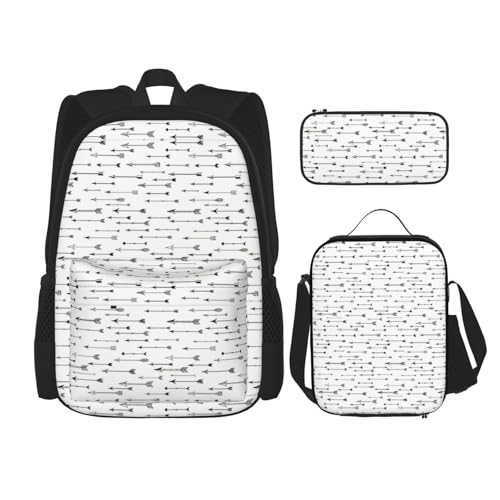 Migpkd Pfeil-Schultasche, Federmäppchen, Lunch-Tasche, Kombinationsrucksack für Kinder, Schulbüchertasche von Migpkd