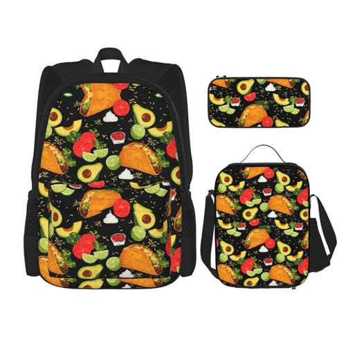 Migpkd Schultasche, Federmäppchen, Lunch-Tasche, Kombinationsrucksack für Kinder, Schulbüchertasche von Migpkd