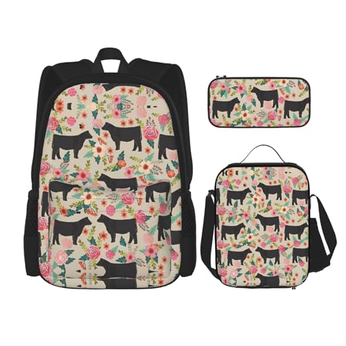 Migpkd Schultasche, Federmäppchen, Lunchtasche, Kombinationsrucksack für Kinder, Schule, Büchertasche von Migpkd