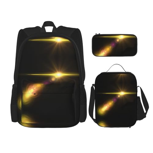 Migpkd Schultasche mit ausgestelltem Objektiv, Federmäppchen, Lunch-Tasche, Kombinationsrucksack für Kinder, Schule, Büchertasche von Migpkd