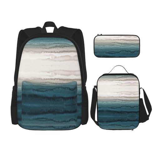 Migpkd Within The Tides Schultasche, Federmäppchen, Lunch-Tasche, Kombinationsrucksack für Kinder, Schulbüchertasche von Migpkd