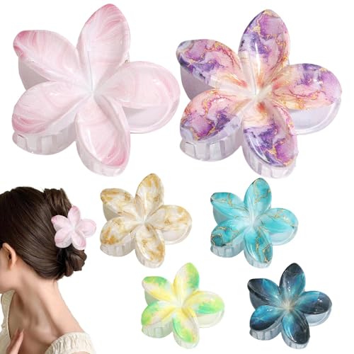 Mihauuke Blumen-Haarspangen für Frauen,Blumen-Haarspangen,6X Blumen-Haarspangen | Rutschfeste Blumen-Haarklammern für Frauen und Mädchen, starke Halteklammern für dickes Haar von Mihauuke