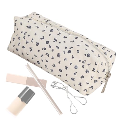 Mihauuke Blumen-Make-up-Pinsel-Etui, Make-up-Pinsel-Organizer für Reisen,Aufbewahrungstasche, Make-up-Tasche, Kosmetiktaschen - Make-up-Organizer aus, Reisetasche mit Blumenmuster für Damen und von Mihauuke