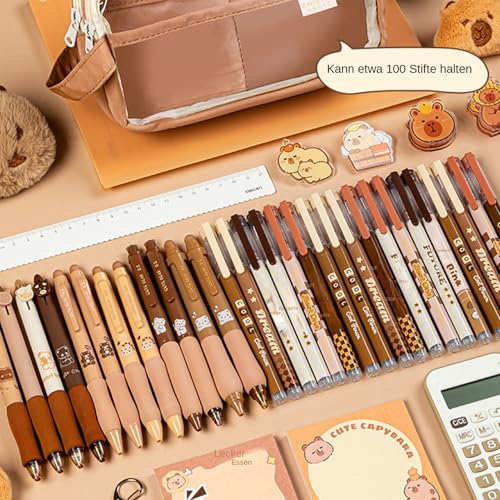 Mihauuke Federmäppchen | Federtasche mit Stickern und Ansteckern | Großes Fassungsvermögen Niedliches Schreibset Stifte Organizer Tragbarer Aufbewahrung für Schüler Jugendliche Schule von Mihauuke