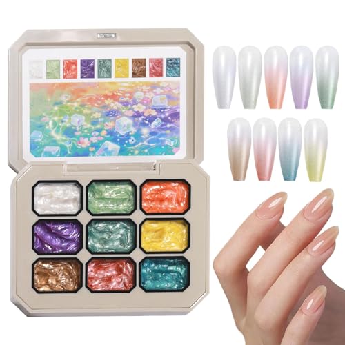 Mihauuke Gel-Nagellack-Palette | Verlaufs Malgel | 9-Farben Nagellack-Palette Mit Zubehör Für Nagelmalerei Design Kunst Maniküre Zu Hause Für Frauen Und Mädchen von Mihauuke