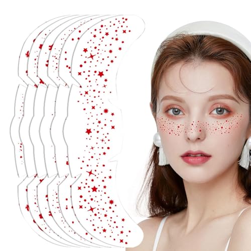 Mihauuke Gesichts-Sommersprossen-Patches | Wasserdichte Schmink-Glitzer-Aufkleber | Vielseitige Sanfte Haftende Gesichtsverzierung Für Bühnenauftritte Und Kreative Looks von Mihauuke